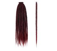 Extensiones de rastas de 24 pulgadas, 40 hebras de cabello trenzado de ganchillo, pelucas sintéticas suaves de 0,6 cm de ancho for mujeres Wear and Go(1BTBUG#)