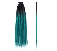 Extensiones de rastas de 24 pulgadas, 40 hebras de cabello trenzado de ganchillo, pelucas sintéticas suaves de 0,6 cm de ancho for mujeres Wear and Go(2T-13#)