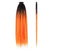 Extensiones de rastas de 24 pulgadas, 40 hebras de cabello trenzado de ganchillo, pelucas sintéticas suaves de 0,6 cm de ancho for mujeres Extensiones de Cabello(2T-8#)