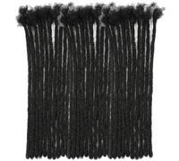 Extensiones de rastas de 8 pulgadas, extensiones de rastas de 30 hebras, negro natural, cabello humano, adecuado para hombres y mujeres, fácil de instalar