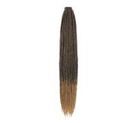 Extensiones de rastas sintéticas de uso diario, 20 hebras, 0,6 cm de ancho, pelo trenzado de ganchillo por un lado, extensiones hechas a mano para mujeres y hombres (1B-27,24 pulgadas)
