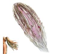 Extensiones elásticas de cola de caballo trenzadas a mano con perlas y conchas, fácil fijación elástica en un minuto, cola de caballo envolvente