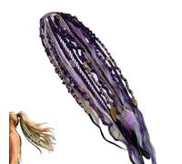 Extensiones elásticas de cola de caballo trenzadas a mano con perlas y conchas, fácil fijación elástica en un minuto, cola de caballo envolvente