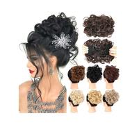 Extensiones Extensión de cabello rizado con moño desordenado, peine grueso con clip y coleta for mujer para mujeres(22H613)