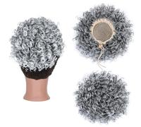 Extensiones Extensión de cola de caballo con cordón elástico, moño rizado y esponjoso, coleteros de pelo sintético para mujeres(Silver-Gray)