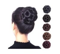 Extensiones Moño de pelo rizado con nueve flores de fibra sintética de alta temperatura, peine con pinza for el pelo para mujeres(2-99)