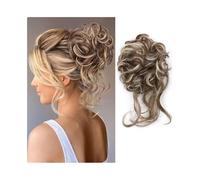 Extensiones Moño desordenado y esponjoso, extensiones de cabello sintético ondulado, rizado, elástico, recogido, cola de caballo falsa para mujeres(12H613)