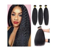 Extensiones Paquetes rectos rizados Paquetes de cabello humano recto rizado de 8-40 pulgadas 1/3/4 piezas Paquetes rectos Yaki Extensiones de cabello Remy de Malasia for mujeres negras Pelo Humano Ext
