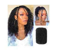 Extensiones para Trenzas Cabello humano brasileño virgen a granel, afro, rizado, trenzado, 50 g/paquete, color natural Trenzas de Pelo(18inches)