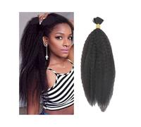 Extensiones para Trenzas Extensiones de cabello humano afro rizado y liso, trenzas de ganchillo sin trama, 100 g/paquete Trenzas de Pelo(22 Inch)