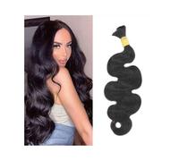 Extensiones para Trenzas Extensiones de cabello humano brasileño ondulado a granel for trenzar, color natural, sin trama, Remy Trenzas de Pelo(18 Inch)