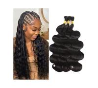 Extensiones para Trenzas Extensiones de cabello humano ondulado a granel for trenzar, sin trama, estilo bohemio, brasileño Trenzas de Pelo(22 22 22 inches)