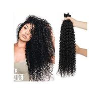 Extensiones para Trenzas Extensiones de cabello humano rizado indio Remy a granel for trenzar, de 10 a 28 pulgadas, sin trama Trenzas de Pelo(12inches)