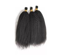 Extensiones para Trenzas Extensiones de cabello humano trenzado a granel, liso y rizado, sin trama, estilo bohemio, Remy Trenzas de Pelo(16 16 16 inches)