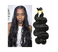 Extensiones para Trenzas Extensiones de cabello humano virgen ondulado sin trama, 16-26 pulgadas, for trenzar Trenzas de Pelo(22inches)