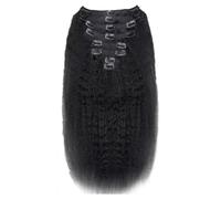 Extensiones Pelo Natural Extensiones de cabello humano Remy brasileño con clip, liso y rizado, for cabeza completa, 120 g, 240 g por paquete, 8 unidades Extensiones(20inches,120g-1 pack)