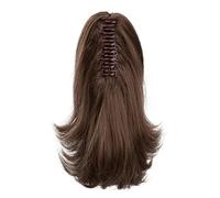 Extensiones sintéticas de cola de caballo de aspecto natural postizo fuerte agarre garra clip para mujeres y adolescentes peinados rápidos