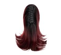 Extensiones sintéticas de cola de caballo de aspecto natural postizo fuerte agarre garra clip para mujeres y adolescentes peinados rápidos