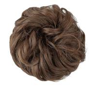 Extensiones sintéticas desordenadas para uso diario, coleteros de moño, postizo elástico de pelo sintético Ponytail Extension (marrón claro)