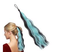 Extensiones trenzadas para mujer, coleta de color con lazo elástico, peluca sintética larga trenzada, accesorios de pelo sintético para niñas y mujeres