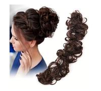 Extensiones y piezas de cabello de aspecto natural European and American cross-border wig accessories Messy Scrunchie Messy bun Hair accessories Wave Hair bun Extensiones de cola de caballo con clip d
