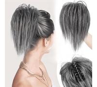 Extensiones y piezas de cabello de aspecto natural Peluca con cabeza de bola de gallinero, clip de agarre, tocado de chica caliente, paquete de pelo, plato esponjoso perezoso, peluca con clip de tibur