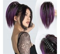 Extensiones y piezas de cabello de aspecto natural Peluca con cabeza de bola de gallinero, clip de agarre, tocado de chica caliente, paquete de pelo, plato esponjoso perezoso, peluca con clip de tibur