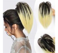 Extensiones y piezas de cabello de aspecto natural Peluca con cabeza de bola de gallinero, clip de agarre, tocado de chica caliente, paquete de pelo, plato esponjoso perezoso, peluca con clip de tibur