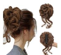 Extensiones y piezas de cabello de aspecto natural Peluca con cabeza de bola for mujer, moda de agarre grande, barba larga, cabello rizado desordenado, anillo, moño de cabello for mujer, bolsa for cab