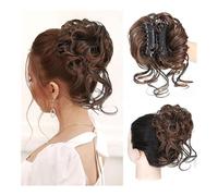 Extensiones y piezas de cabello de aspecto natural Peluca con cabeza de bolas y barba larga, moño de pelo, clip de agarre, Anillo for el pelo esponjoso, artefacto for el cabello con cola de pollo for