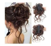 Extensiones y piezas de cabello de aspecto natural Peluca con cabeza de bolas y barba larga, moño de pelo, clip de agarre, Anillo for el pelo esponjoso, artefacto for el cabello con cola de pollo for