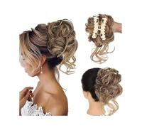 Extensiones y piezas de cabello de aspecto natural Peluca larga for mujer con cola de caballo rizada, diseño de clip en garra, que irradia un encanto perezoso y voluminoso Extensiones de cola de cabal