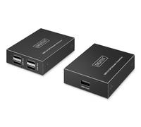 Extensor a través de cable de par trenzado Cat.6, USB 2.0 hasta 150m, 4x USB-A hasta 480 Mbps, 1x RJ45 (Gigabit Ethernet) - conjunto (receptor/transmisor)