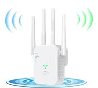 Extensor/amplificador de Wi-Fi más rápido de 2,4 G, amplificador de señal Wi-Fi, 4 antenas, 2 puertos LAN.