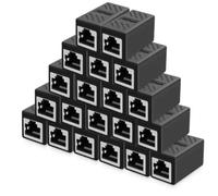 Extensor de acoplador de cable Ethernet RJ45 (paquete de 20) - Adaptador de conector en línea Cat7/Cat6/Cat6a/Cat5e hembra a hembra, extensor de cable de red de alta velocidad de 10 Gbps para LAN