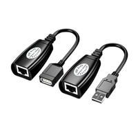 Extensor de adaptador USB Ethernet | Convertidor de red RJ45 USB 2.0 macho a hembra | Alcance de 150 pies sobre cable Cat5/5e/6 | Plug & Play no necesita alimentación | Compatible con mouse, teclado
