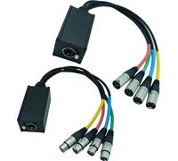 Extensor de cable receptor de múltiples redes para uso en escenario, conector XLR hembra de 4 canales, 3 pines, conector XLR hembra