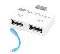 Extensor de carga USB, concentrador USB compacto, divisor USB portátil, concentrador USB de doble puerto con extensor de puerto USB ligero y pequeño, doble con fiables rápidos, ampliamente utilizado