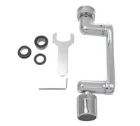 Extensor de Cobre Ajustable Grifo Giratorio Plata de Fregadero | Diseño Hexagonal, Instalación Sencilla y Uso para Enjuague y Lavado Facial, Acabado Simple y Delicado