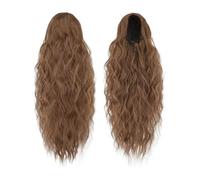 Extensor de cola de caballo, 26 pulgadas de largo, ondulado, con cordón, para mujer, cabello castaño oscuro, postizo sintético para uso diario (20 pulgadas)