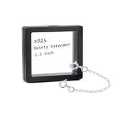 Extensor de collar de plata de ley 925 para mujer, cadena de extensión de seguridad para joyas delicadas, 6 cm de longitud