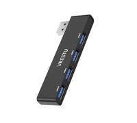 Extensor de concentrador USB 3,0 2,0, 4 puertos, carga Hab, expansión USB, convertidor OTG de alta velocidad, estación de acoplamiento portátil for PC, ordenador y portátil(Right-side Black)