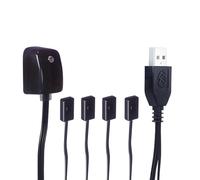 Extensor de control remoto de TV repetidor infrarrojo de 6.5 pies con puerto USB con receptor para caja de cable/STB/amplificador, repetidor extendido IR - SUA (control de 4 dispositivos)