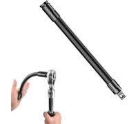 Extensor de eje flexible de 1/2", llave de trinquete con vaso de torque, llave eléctrica, barra extensible flexible de 360° para enchufes; herramienta manual portátil para espacios reducidos (250mm)