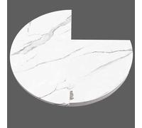 Extensor de escritorio de comedor de madera grande y redondo plegable que ahorra espacio, 47.100 pulgadas de diámetro, sin patas, fácil almacenamiento para fiestas y eventos (blanco, 120 cm)