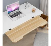Extensor de escritorio ergonómico, estante plegable para teclado con soporte de brazo, fácil instalación, acabado de teca