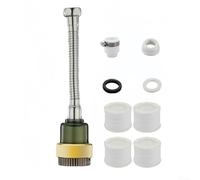 Extensor de grifo de cocina con cabezal giratorio de 360 grados | Filtro aireador antisalpicaduras para fregadero | Adaptador de grifo ABS galvanizado multicapa | Verde (20 cm)