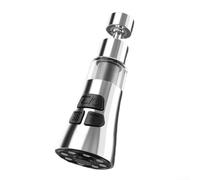 Extensor de grifo de cocina giratorio de 360 grados con 3 ajustes de pulverización para su uso en lavado, enjuague y llenado (plateado)