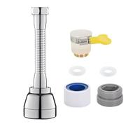 Extensor de grifo de cocina giratorio de 360 grados con 3 modos de pulverización, latón macizo para una fácil instalación, para grifos de rosca externa o interna de 22 mm