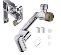 Extensor de grifo - de filtro de agua de 4 chorros, con filtro y aireador giratorio ajustable de 1080 grados para de cocina, bañera, ducha, hotel, apartamento, lavado de cara y cabello